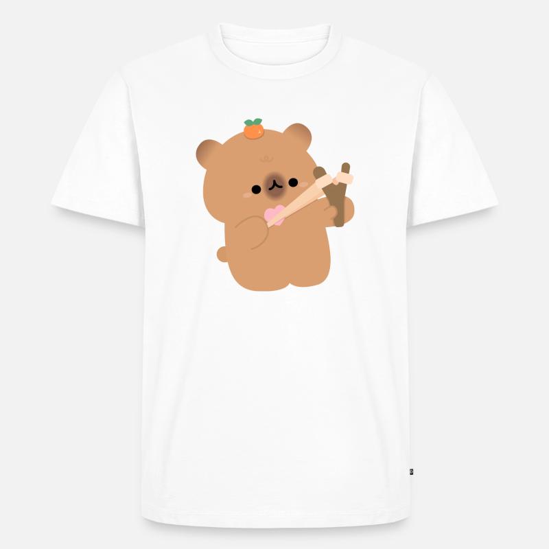 Capybara Liebe - Männer Premium Bio T-Shirt - Weiß