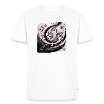 Music Black Light Notes Multiple Floating Heaven - Men's Premium Organic T-Shirt - white - Front - Nico (187cm)