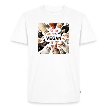 Vegan amoureux des animaux - T-shirt Premium bio Homme - blanc - Devant - Nico (187cm)