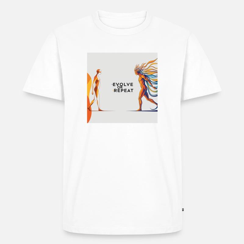 Evolve or Repeat - Männer Premium Bio T-Shirt - Weiß