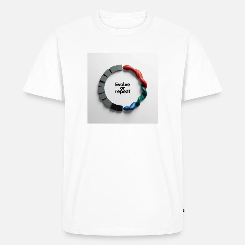 Evolve or Repeat - Männer Premium Bio T-Shirt - Weiß