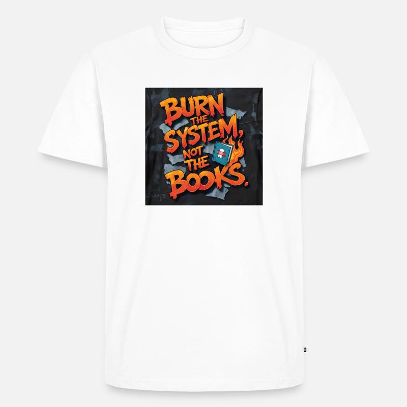 Fiery Graffiti Protest - Men's Premium Organic T-Shirt - white
