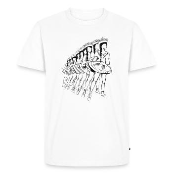 Rangée de garde-robe noir | Black &White Collection - T-shirt Premium bio Homme - blanc - Devant - Nico (187cm)