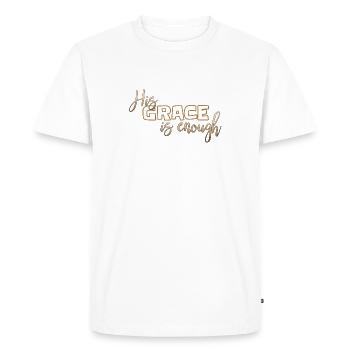 Christian Design His Grace is Enough - Men's Premium Organic T-Shirt - white - Front - Nico (187cm)