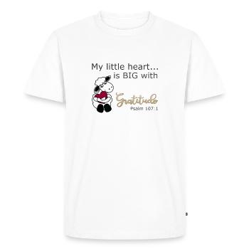 Christian Design My Little Heart is Big with - Men's Premium Organic T-Shirt - white - Front - Nico (187cm)