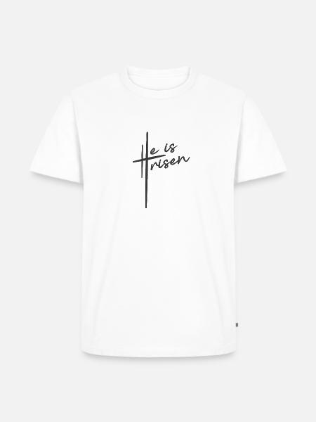 Christian Design He is Risen - Men's Premium Organic T-Shirt - white