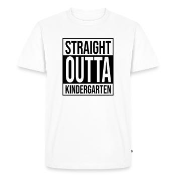 Straight Outta Kindergarten - Men's Premium Organic T-Shirt - white - Front - Nico (187cm)