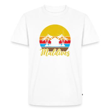 Maldives Holiday Divers Snorkeling Island Palm Trees - Men's Premium Organic T-Shirt - white - Front - Nico (187cm)