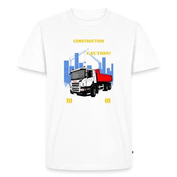 Camion à benne basculante - camion - camion - T-shirt Premium bio Homme - blanc - Devant - Nico (187cm)