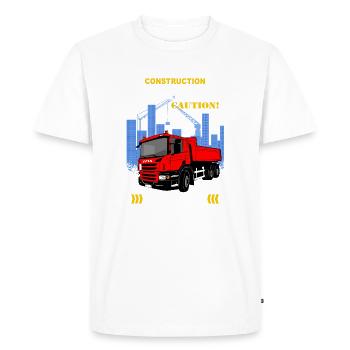 Camion à benne basculante - camion - camion - T-shirt Premium bio Homme - blanc - Devant - Nico (187cm)