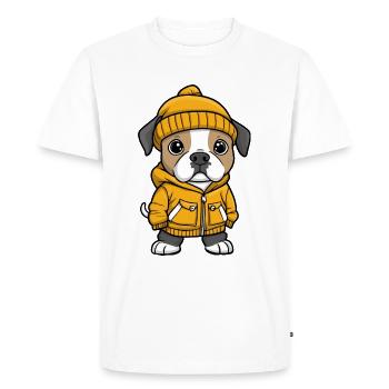 American Staffordshire Terrier Chien Élégant - T-shirt Premium bio Homme - blanc - Devant - Nico (187cm)