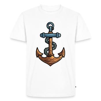 Symbole d’ancre Port - T-shirt Premium bio Homme - blanc - Devant - Nico (187cm)