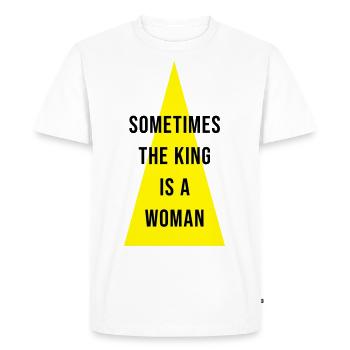 Parfois, le roi est une femme - T-shirt Premium bio Homme - blanc - Devant - Nico (187cm)