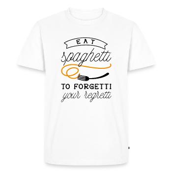 Mangez des spaghettis pour oublier vos regrets - T-shirt Premium bio Homme - blanc - Devant - Nico (187cm)