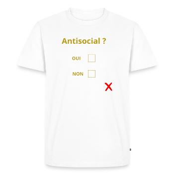 Antisocial ? - T-shirt Premium bio Homme - blanc - Devant - Nico (187cm)