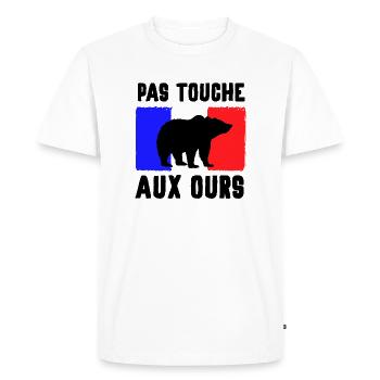 Protection des Ours - T-shirt Premium bio Homme - blanc - Devant - Nico (187cm)