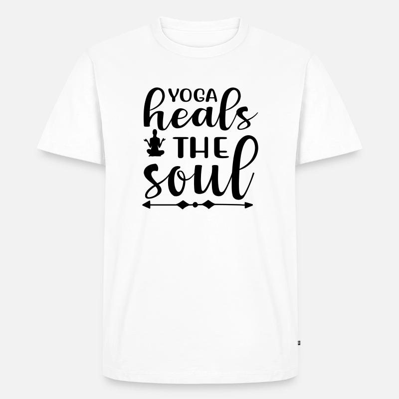 yoga heals - Männer Premium Bio T-Shirt - Weiß