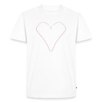 Simpel Heart - Männer Premium Bio T-Shirt - Weiß - Vorne - Nico (187cm)