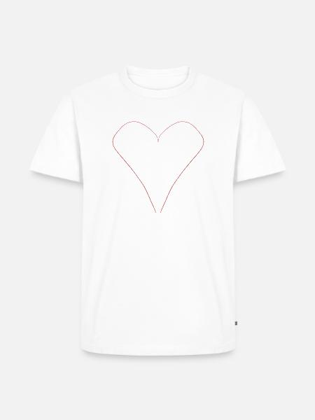 Simpel Heart - Männer Premium Bio T-Shirt - Weiß