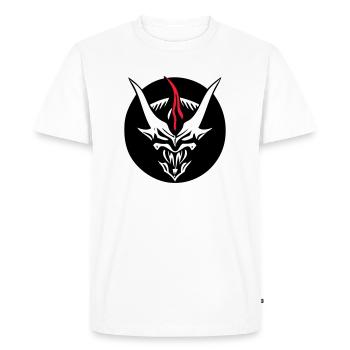 Monstre démoniaque (3ème corne personnalisable) - T-shirt Premium bio Homme - blanc - Devant - Nico (187cm)