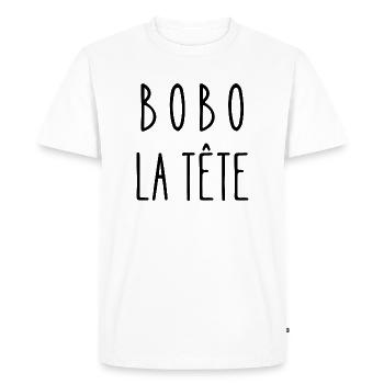 bobo la tête - T-shirt Premium bio Homme - blanc - Devant - Nico (187cm)