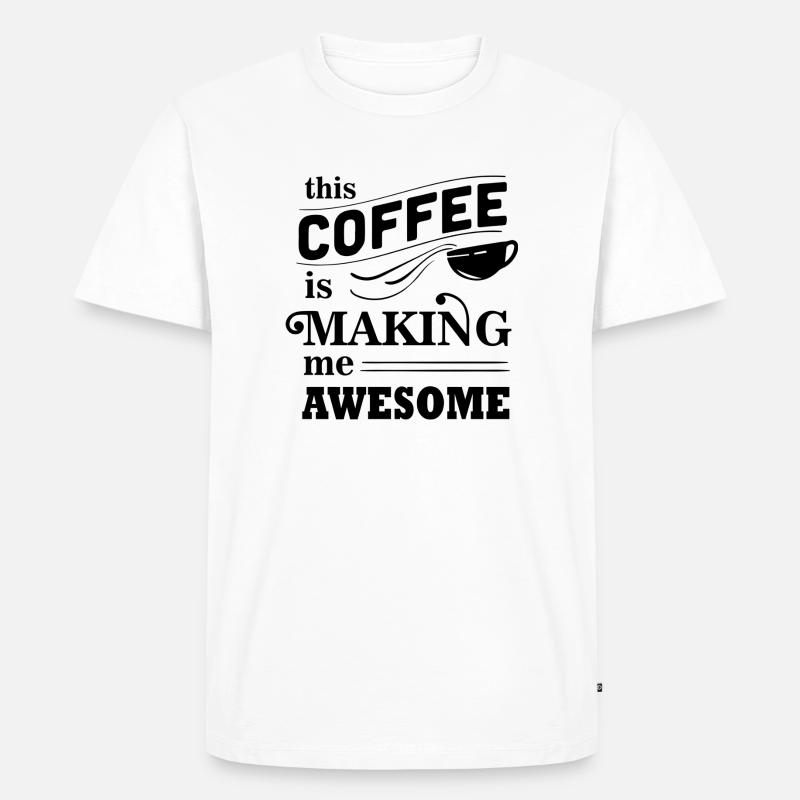 Awesome Coffee Boost - Männer Premium Bio T-Shirt - Weiß