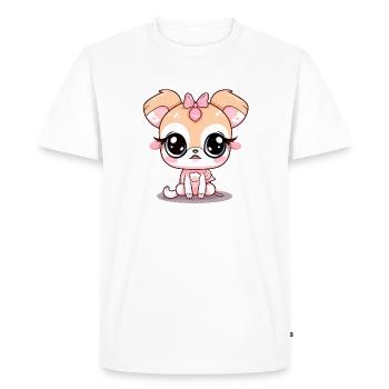Nalla la petite chienne triste - T-shirt Premium bio Homme - blanc - Devant - Nico (187cm)