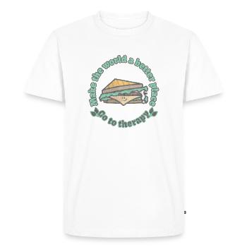 Make the world a better place - Men's Premium Organic T-Shirt - white - Front - Nico (187cm)
