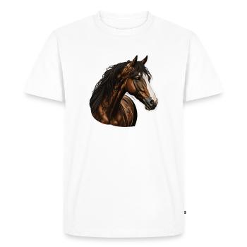 Motif de cheval majestueux - T-shirt Premium bio Homme - blanc - Devant - Nico (187cm)