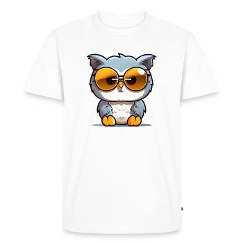 Little cute owl wearing sunglasses. - Men's Premium Organic T-Shirt - white - Front - Nico (187cm)