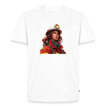 Firefighter / Fire / Fire / Extinguish / Heroine - Men's Premium Organic T-Shirt - white - Front - Nico (187cm)