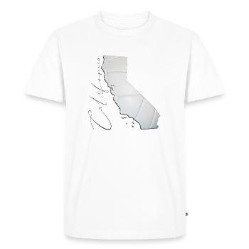 Californie (États-Unis) | Vrai volley-ball | Carte S - T-shirt Premium bio Homme - blanc - Devant - Nico (187cm)