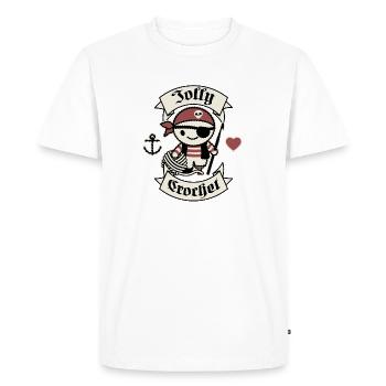 Jolly Crochet - Männer Premium Bio T-Shirt - Weiß - Vorne - Nico (187cm)