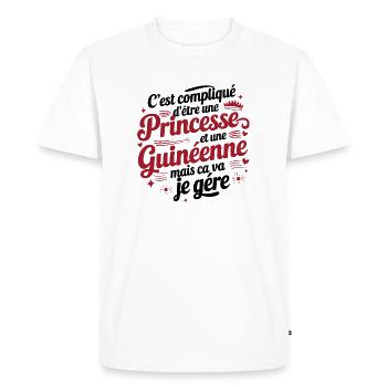 Guinean Princess - Men's Premium Organic T-Shirt - white - Front - Nico (187cm)
