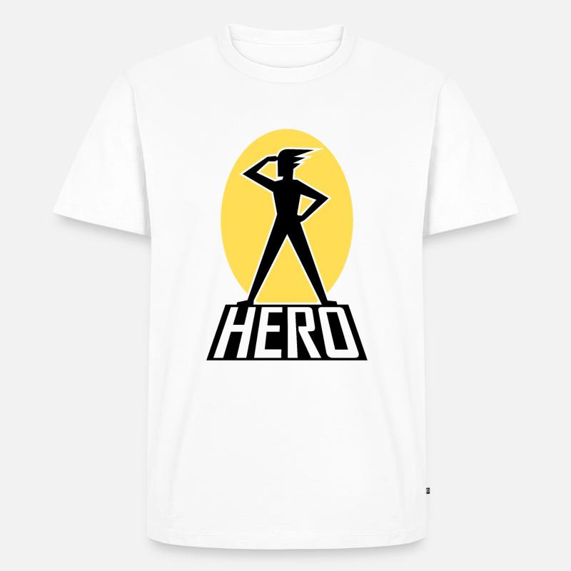 HERO - Männer Premium Bio T-Shirt - Weiß