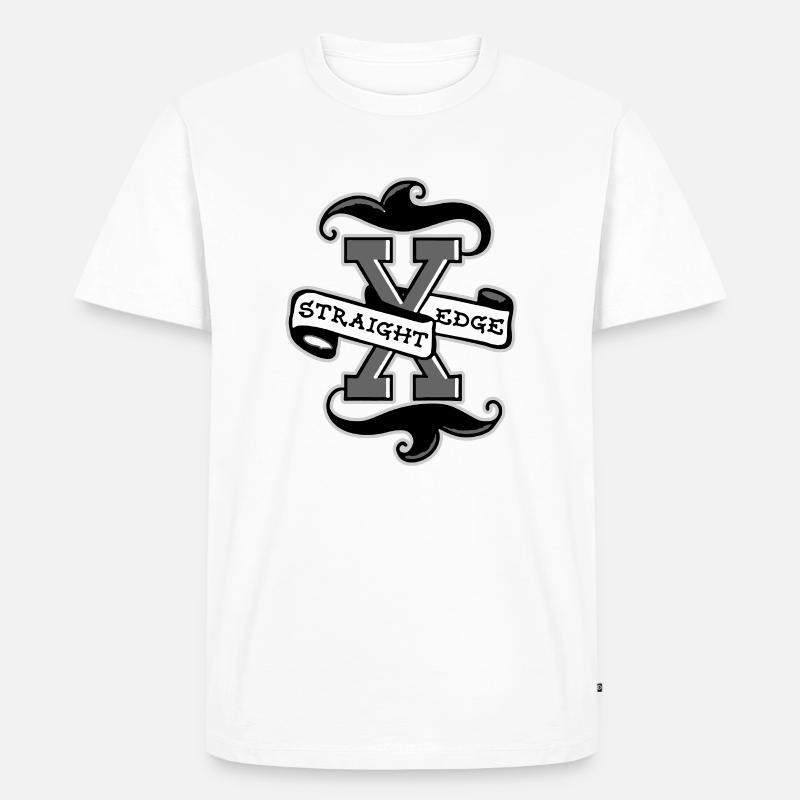 STRAIGHT EDGE 2 - Männer Premium Bio T-Shirt - Weiß