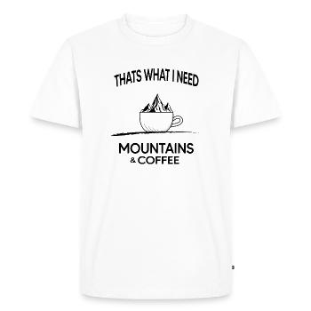 Montagnes alpines et randonnée en montagne des chèvres de montagne café - T-shirt Premium bio Homme - blanc - Devant - Nico (187cm)