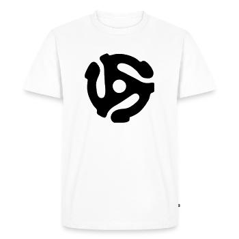 45 rpm vinyl adapter - Men's Premium Organic T-Shirt - white - Front - Nico (187cm)