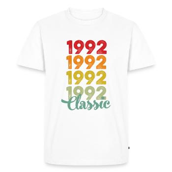 30e anniversaire 30 ans - T-shirt Premium bio Homme - blanc - Devant - Nico (187cm)