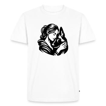Malinois Mom - conception vectorielle dogmom - T-shirt Premium bio Homme - blanc - Devant - Nico (187cm)