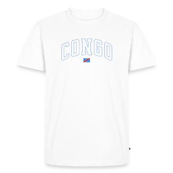 RD Congo Design: Vibrant Congolese Style - Men's Premium Organic T-Shirt - white - Front - Nico (187cm)