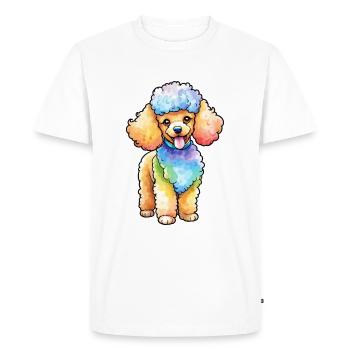 Aquarelles de caniche - T-shirt Premium bio Homme - blanc - Devant - Nico (187cm)