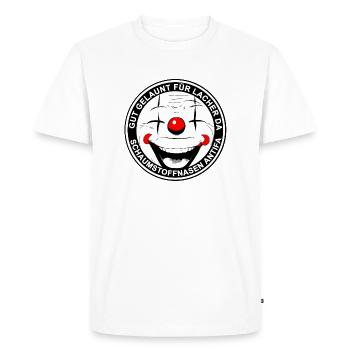 Clown amusant de bonne humeur - T-shirt Premium bio Homme - blanc - Devant - Nico (187cm)