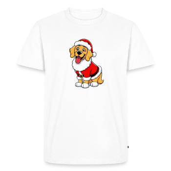 Christmas Dog - Men's Premium Organic T-Shirt - white - Front - Nico (187cm)