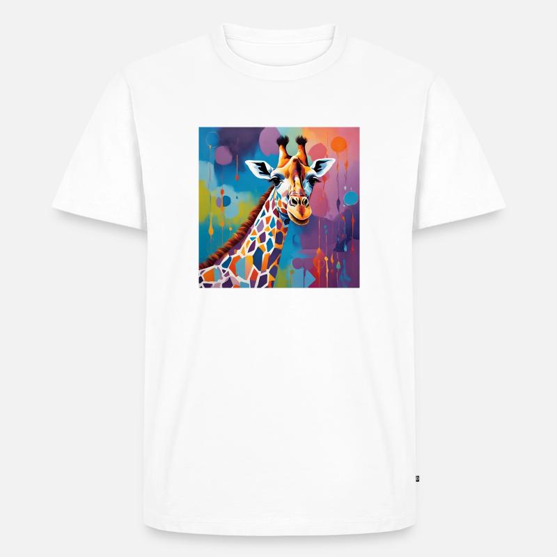 Giraffe - Männer Premium Bio T-Shirt - Weiß
