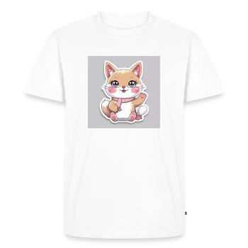 Autocollant animal joyeux kawaii - T-shirt Premium bio Homme - blanc - Devant - Nico (187cm)