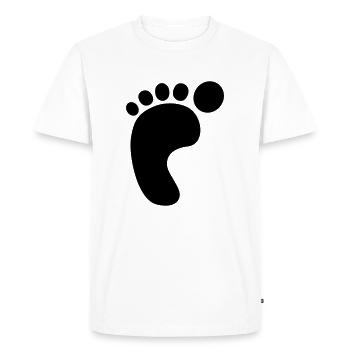 Left Foot print - Men's Premium Organic T-Shirt - white - Front - Nico (187cm)
