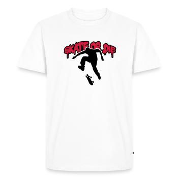 Skate Or Die - Men's Premium Organic T-Shirt - white - Front - Nico (187cm)