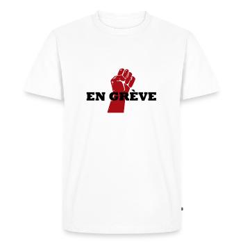 En Grève - T-shirt Premium bio Homme - blanc - Devant - Nico (187cm)