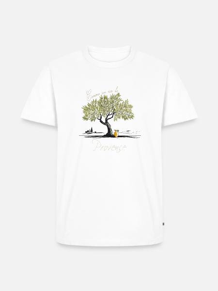 Olive tree, Provence landscape, Provençal art - Men's Premium Organic T-Shirt - white